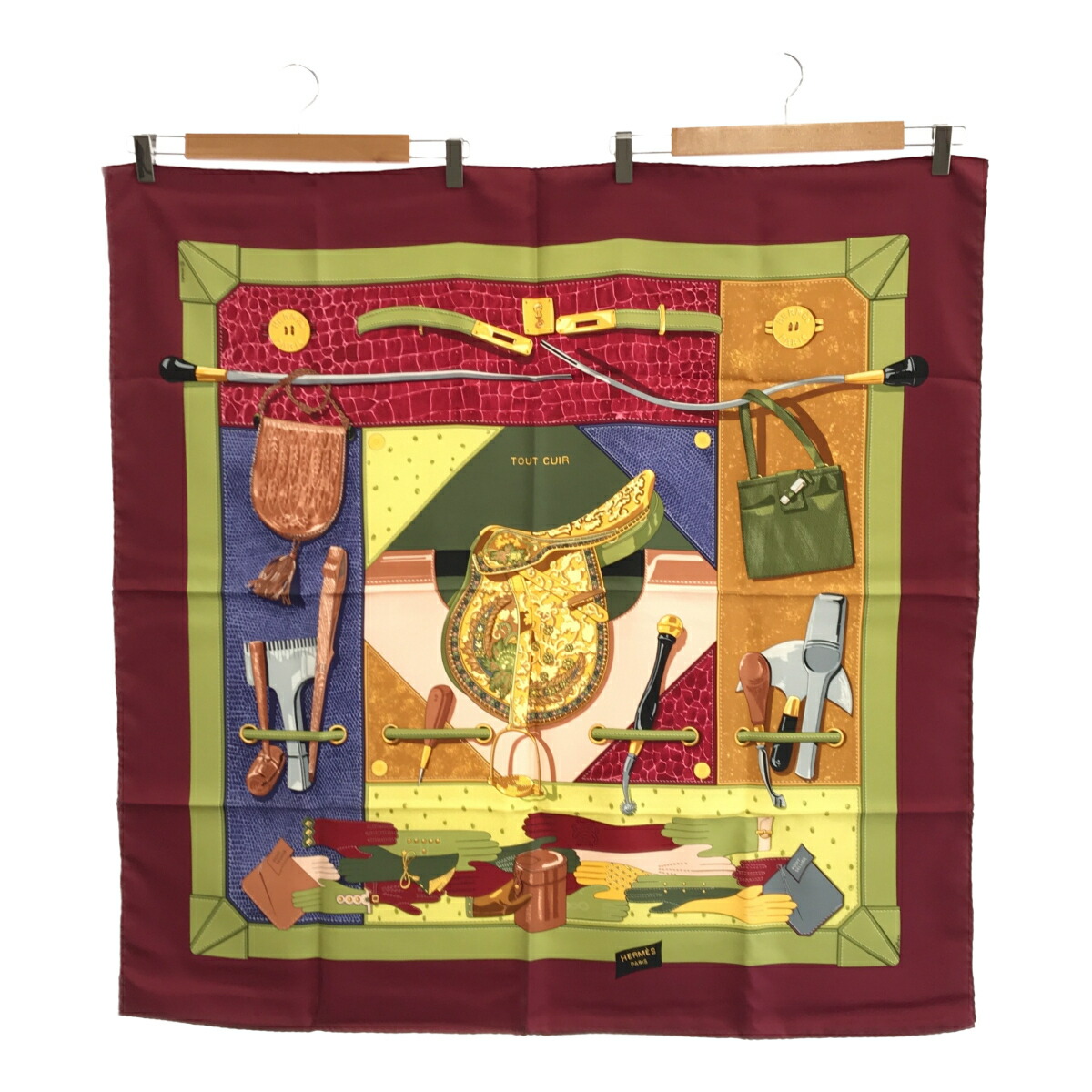 楽天市場】質屋 HERMES エルメス カレ90 「Copeaux」 おが屑 スカーフ