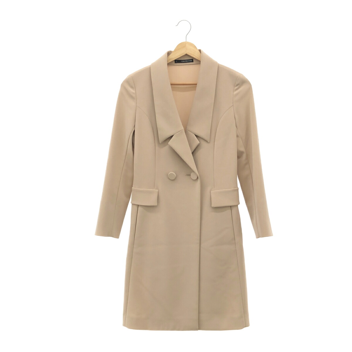 質屋 FOXEY NEW YORK ダブル ロングコート ロングジャケット アウター ベージュ 38 26239 レディース H14133 みいち質店|みいち質店
