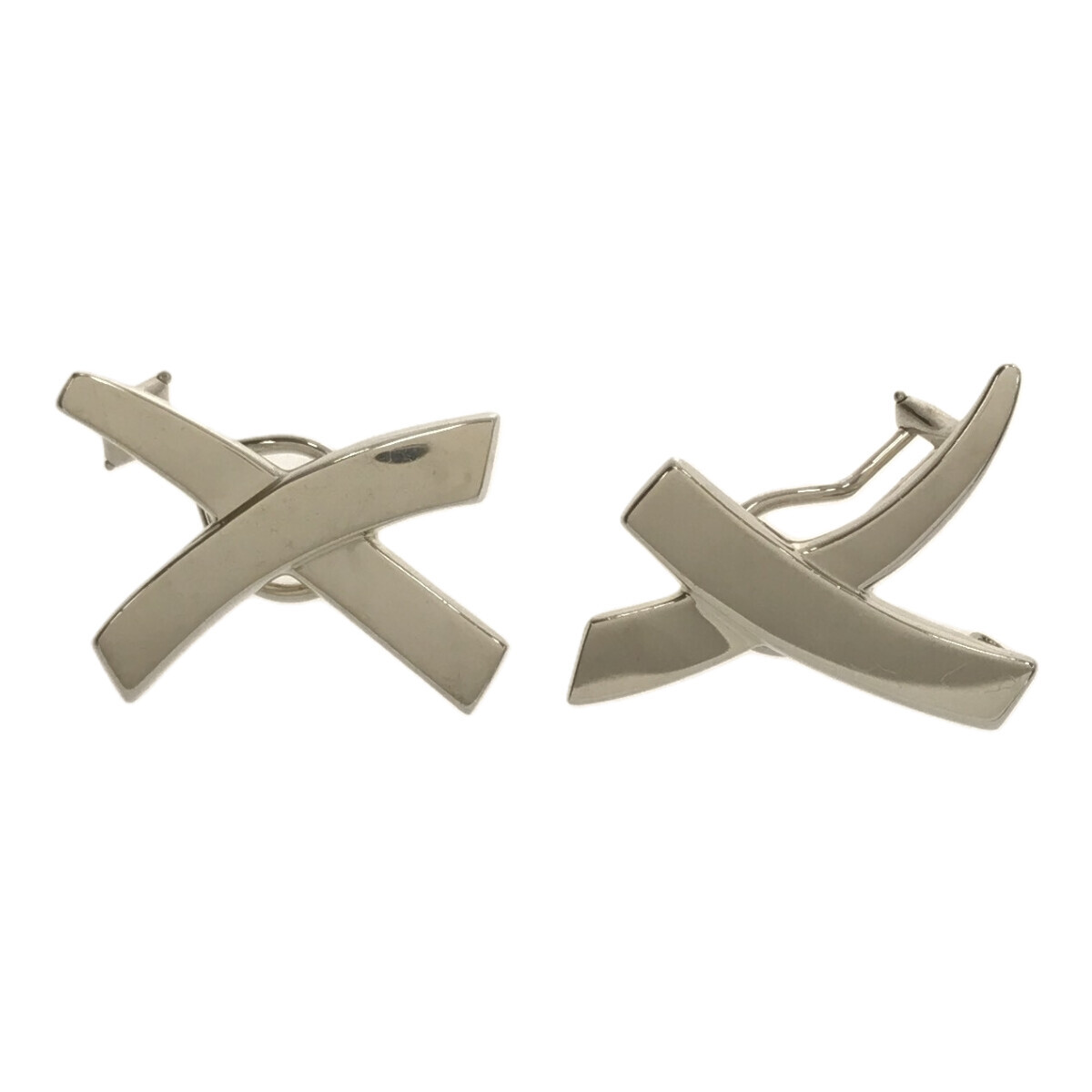 h785 美品 ティファニー クロス X キス ピアス Ag 925 シルバー