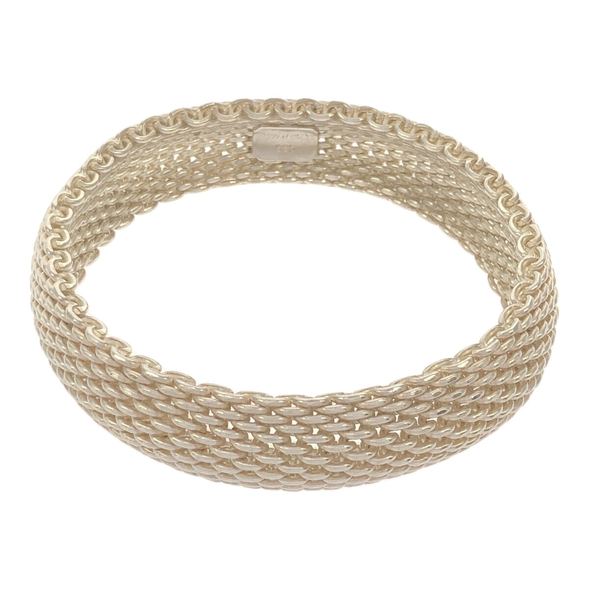 ティファニー 美品 サマセット メッシュ バングル ブレスレット S77fe Tiffany & Co. - ティファニー サマセット メッシュ バングル