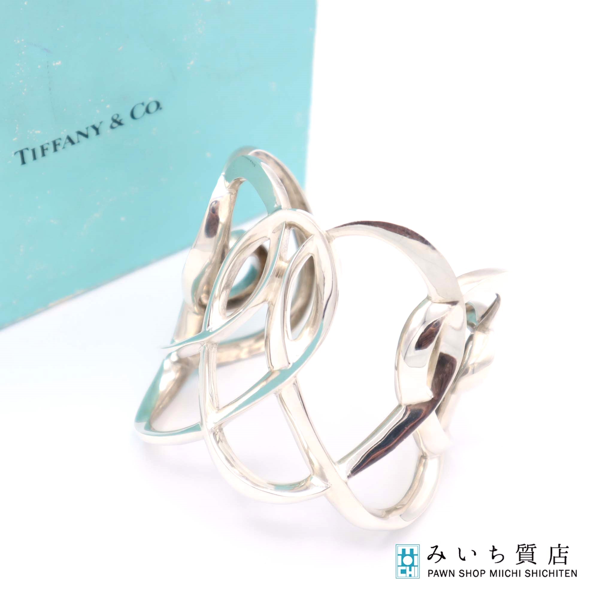 一六銀行 Tiffany＆Co ティファニー アイビーカフ ivy cuff バングル 腕輪 スターリングしろがね色 71.5g gen151 みいち質店