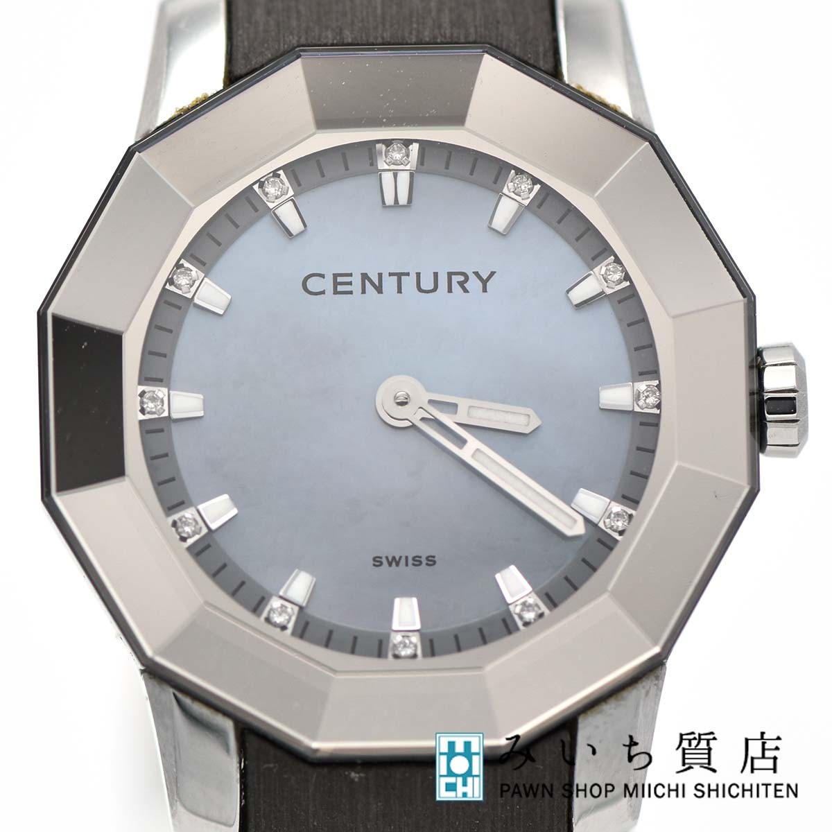 質屋 腕時計 稼働品 CENTURY センチュリー プライムタイム 606.7.S.A2.13.15D.QXN クォーツ 12石 シェル文字盤 ok791 みいち質店｜みいち質店