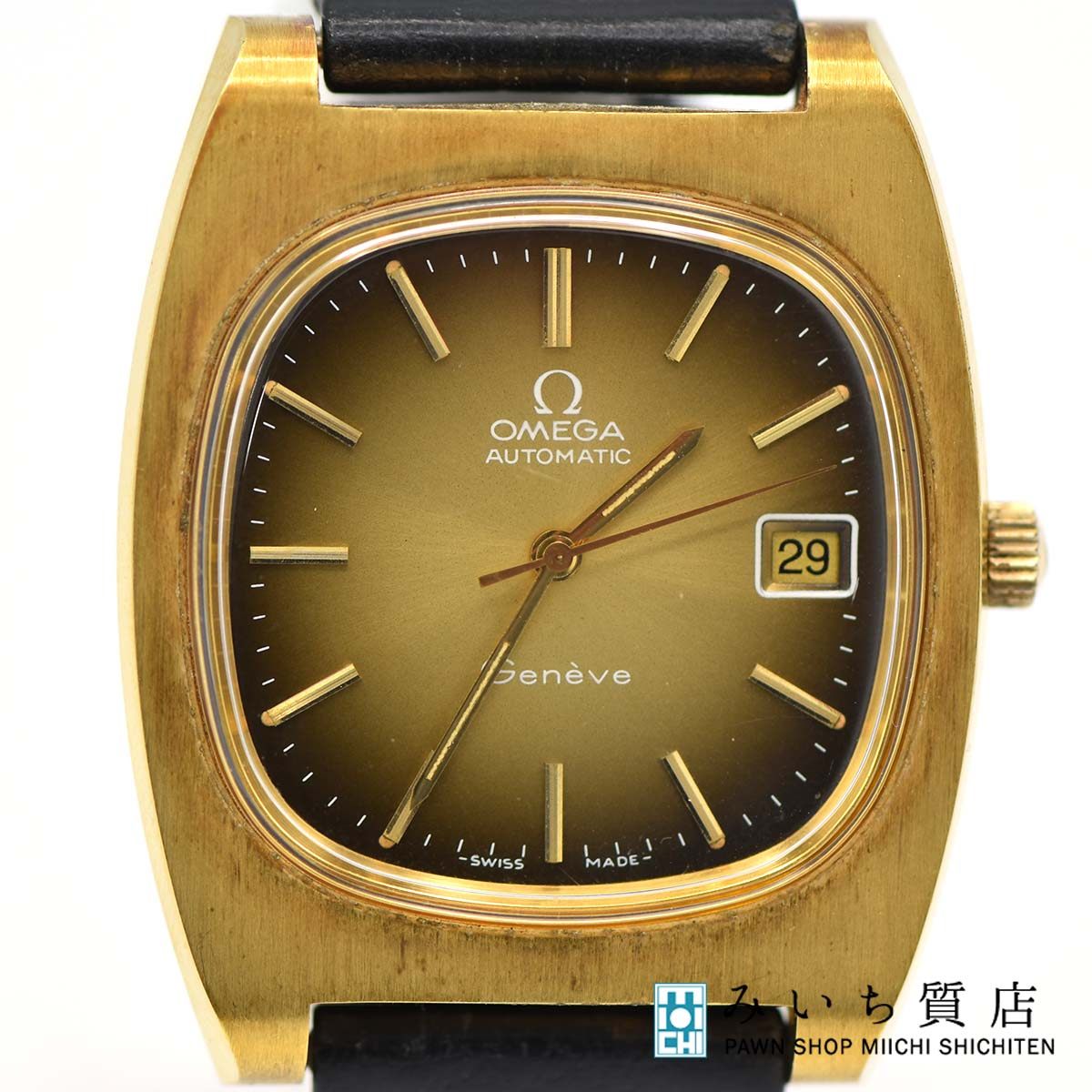 一六銀行 ウオッチ 稼動 OMEGA ゼロ ゲンフ Geneve 166.0190 cal.1012 自動小銃一巻き デイト H16994 みいち質店