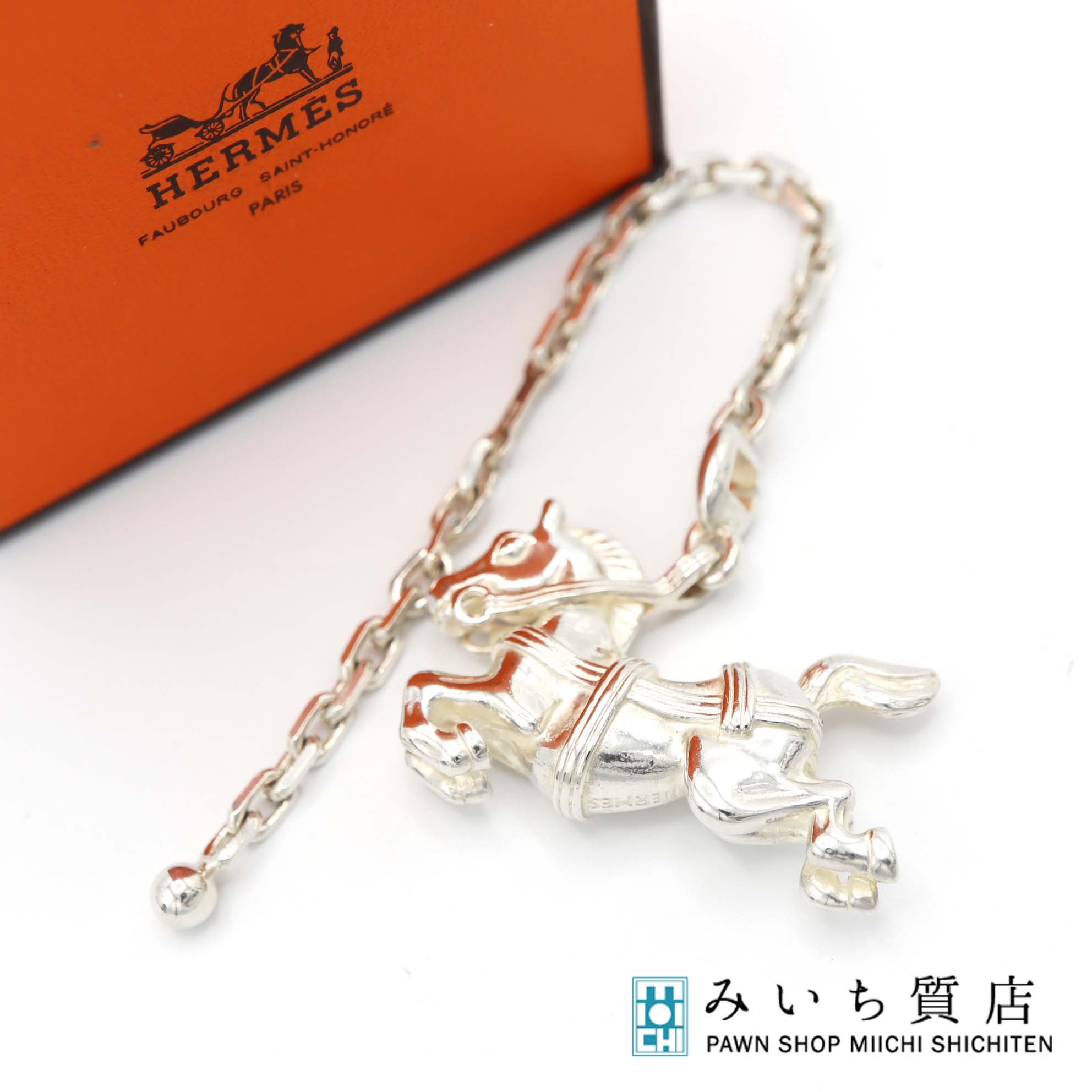 楽天市場】HERMES エルメス キーチェーン ホース SV925 シルバー