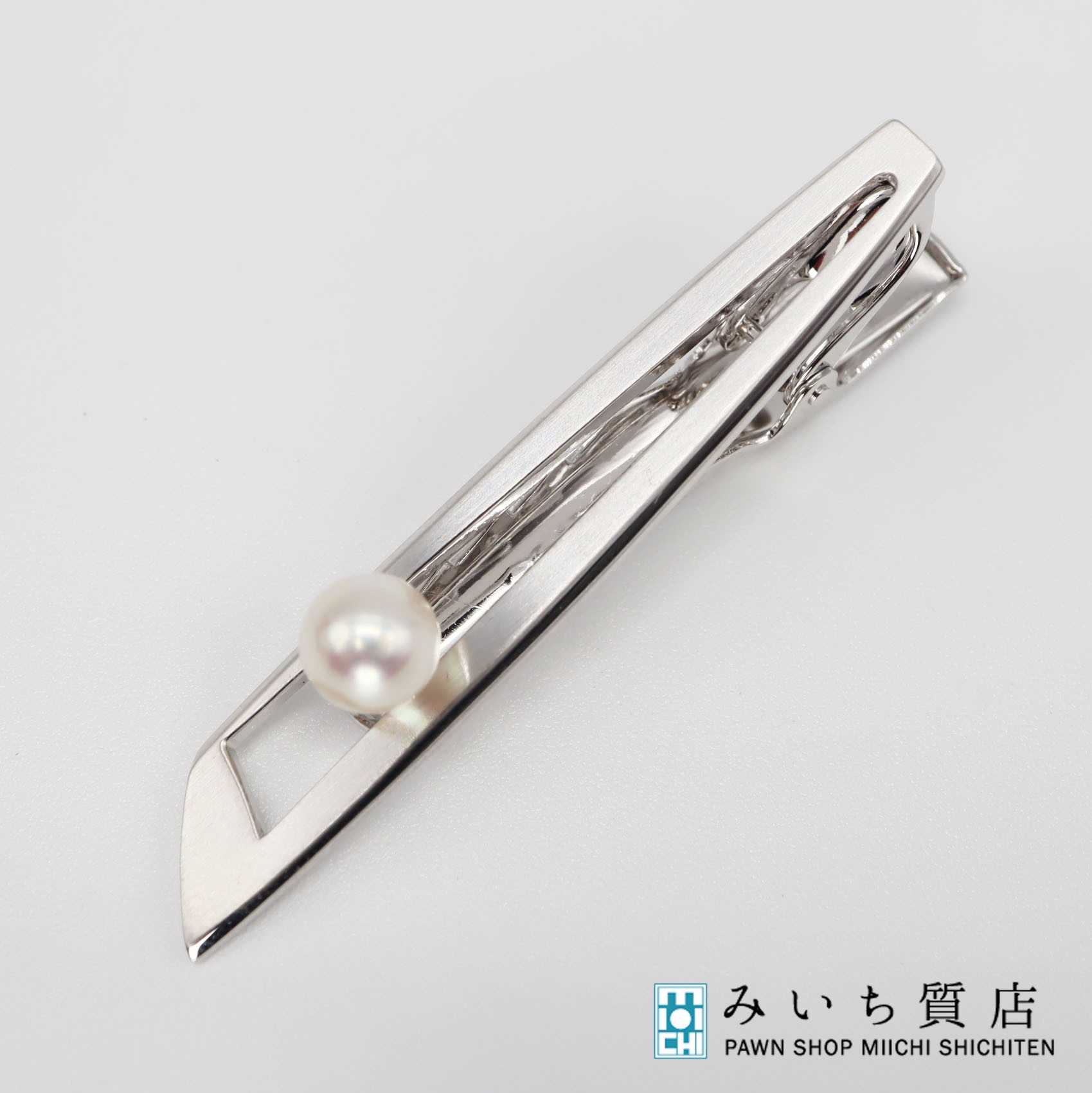 MIKIMOTO　ミキモト　シルバー　ネクタイピン　タイピン　パール　本真珠 MIKIMOTO - ミキモト ネクタイピン パール 真珠 7.8mm シルバー