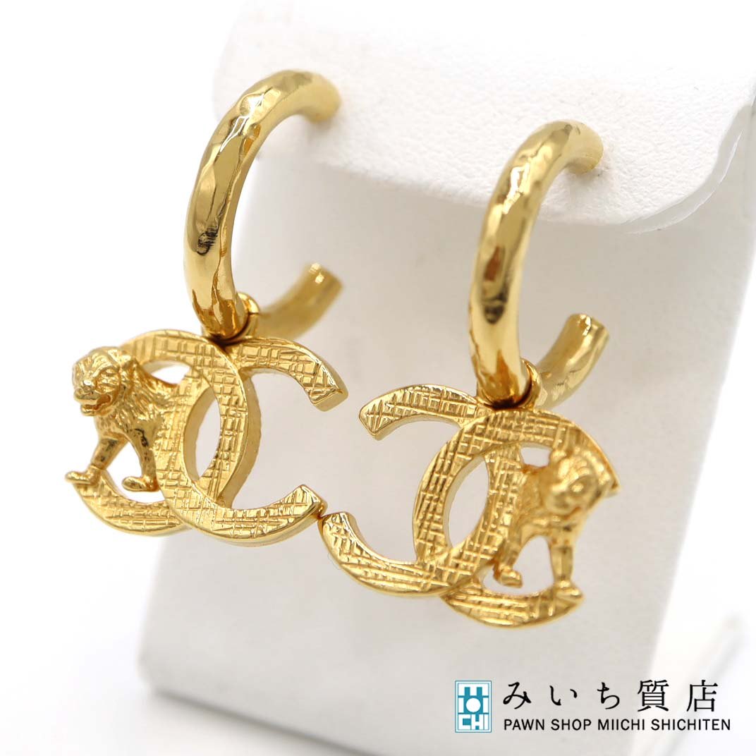 楽天市場】美品 シャネル ココマーク ピアス ライオン ゴールド