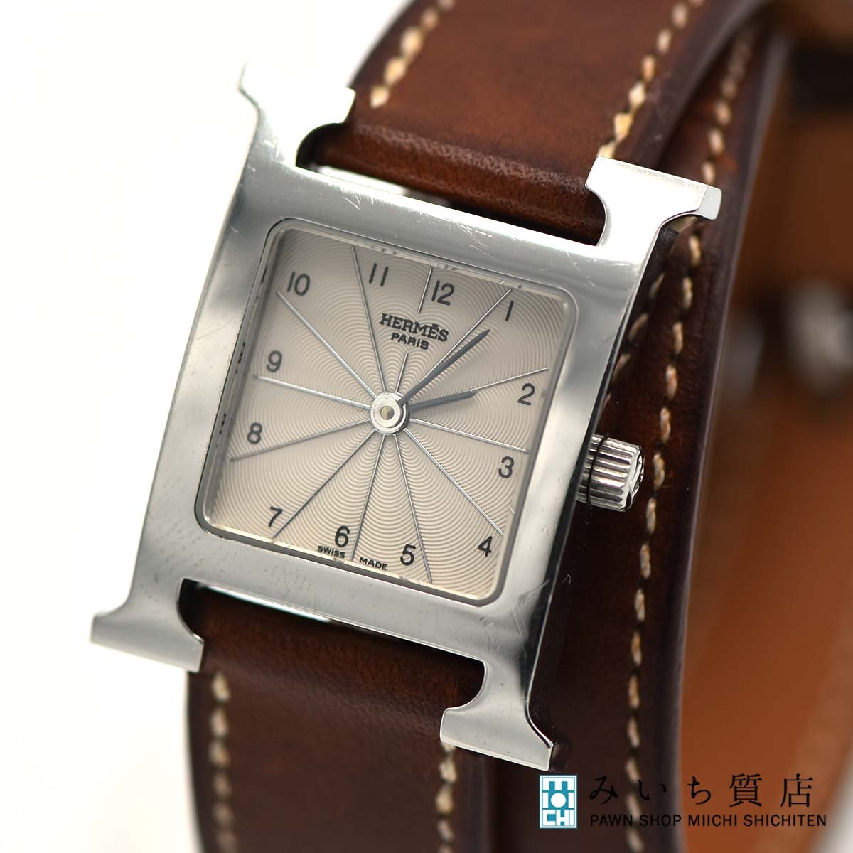 楽天市場】HERMES エルメス HウォッチPM 25mm ドゥブルトゥール HH1