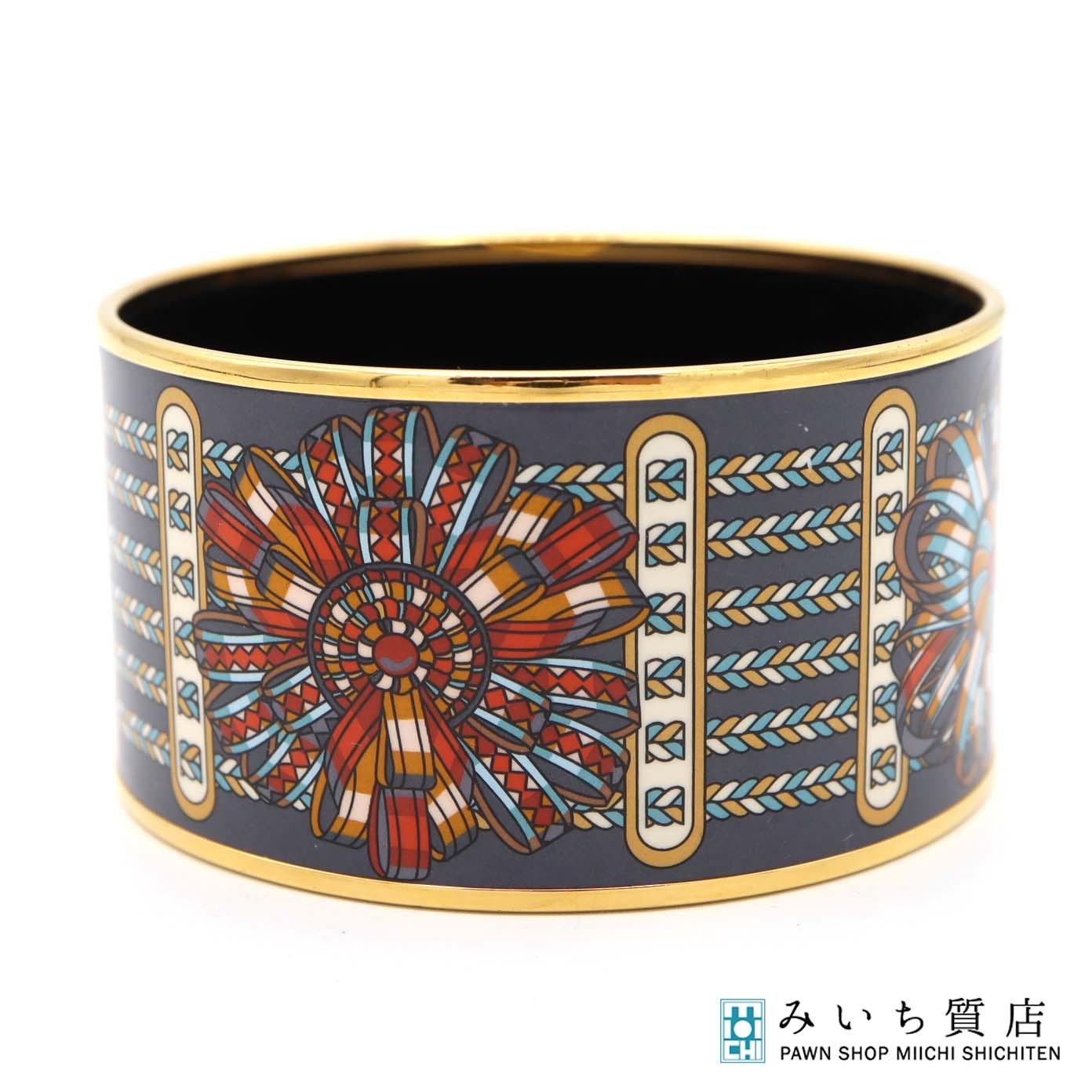 楽天市場】エルメス エマイユGM メタルx七宝焼 マルチカラー バングル