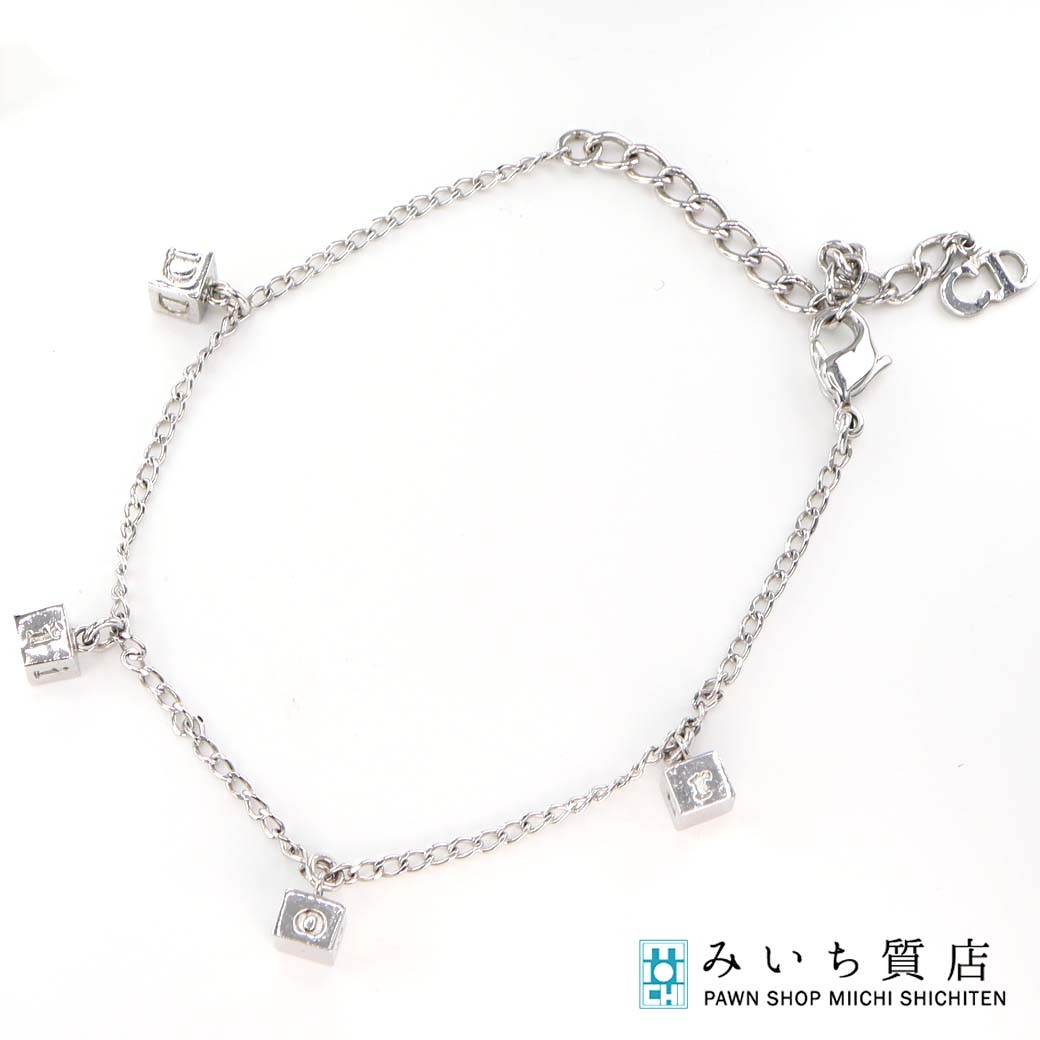 Christian Dior Diorロゴキューブブレスレッシルバー　美品 ディオール Dior ブレスレット シルバー キューブ サイコロ ロゴ