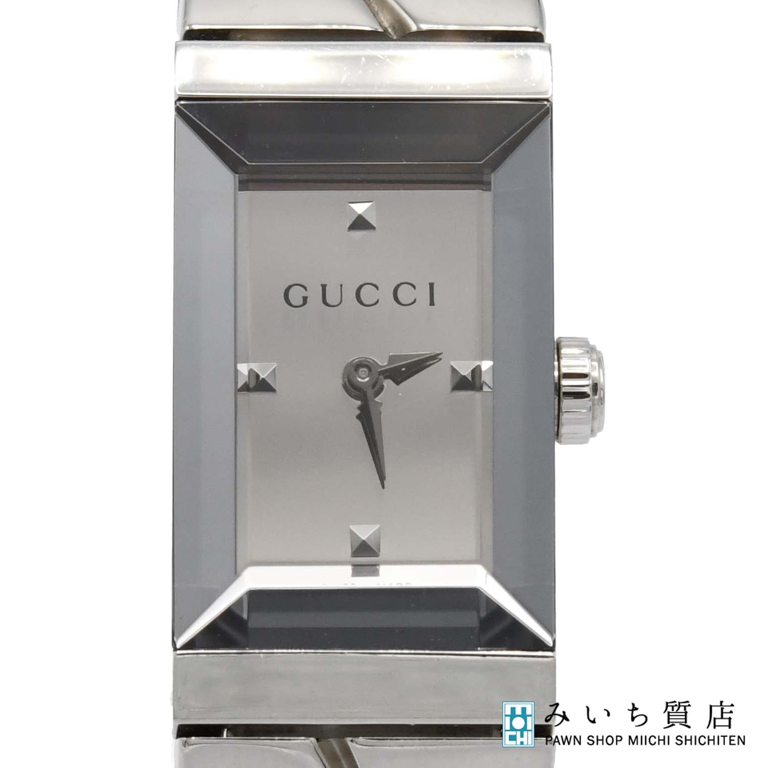 一六銀行 動く ウォッチ GUCCI グッチ YA147501 G一こま 石英 レディース しろがね色色文字記号盤 箱・御墨付き有 ok676 みいち質店
