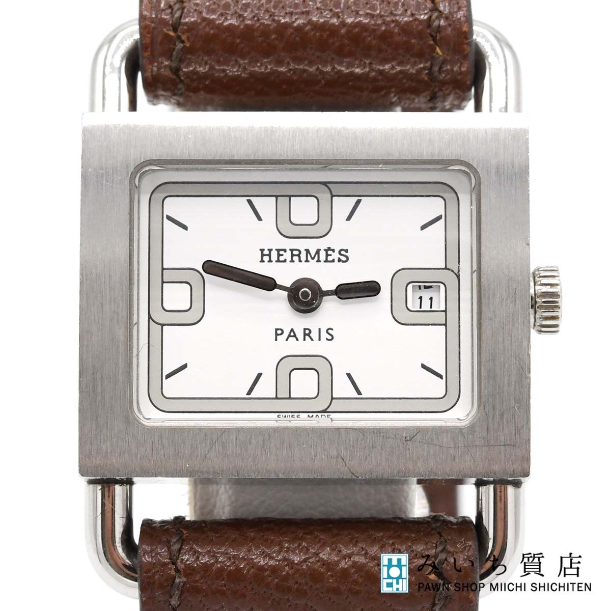 HERMES エルメス 時計 バレニア BA1.210 革ベルト ケース+保証書 HERMES エルメス 時計 バレニア BA1.210 革ベルト ケース+保証書