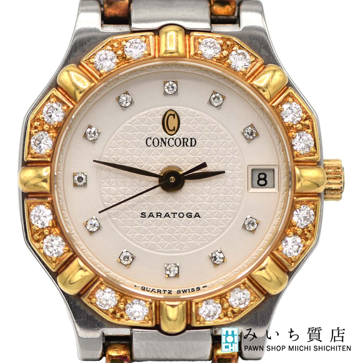 CONCORD コンコルド腕時計 クォーツ シルバー/ゴールド　アンティーク CONCORD コンコルド サラトガ メンズ 腕時計 ステンレス