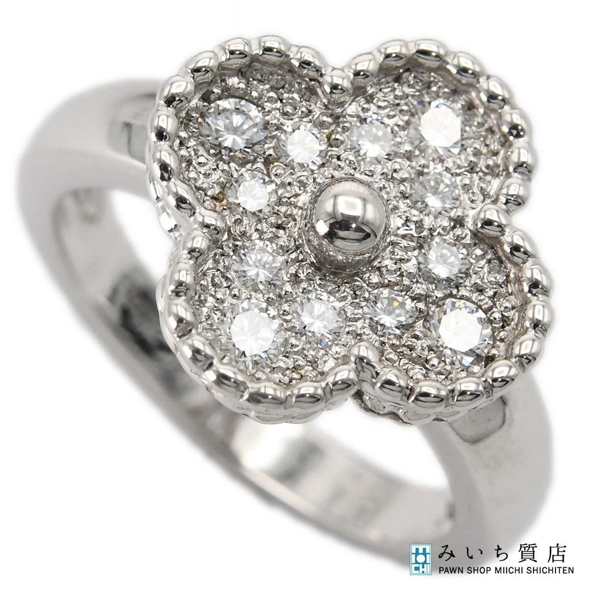 ヴァンクリーフ&アーペル　スウィートアルハンブラリング ダイヤモンド#48指輪 ヴァンクリーフ&アーペルスウィートアルハンブラリング ダイヤモンド