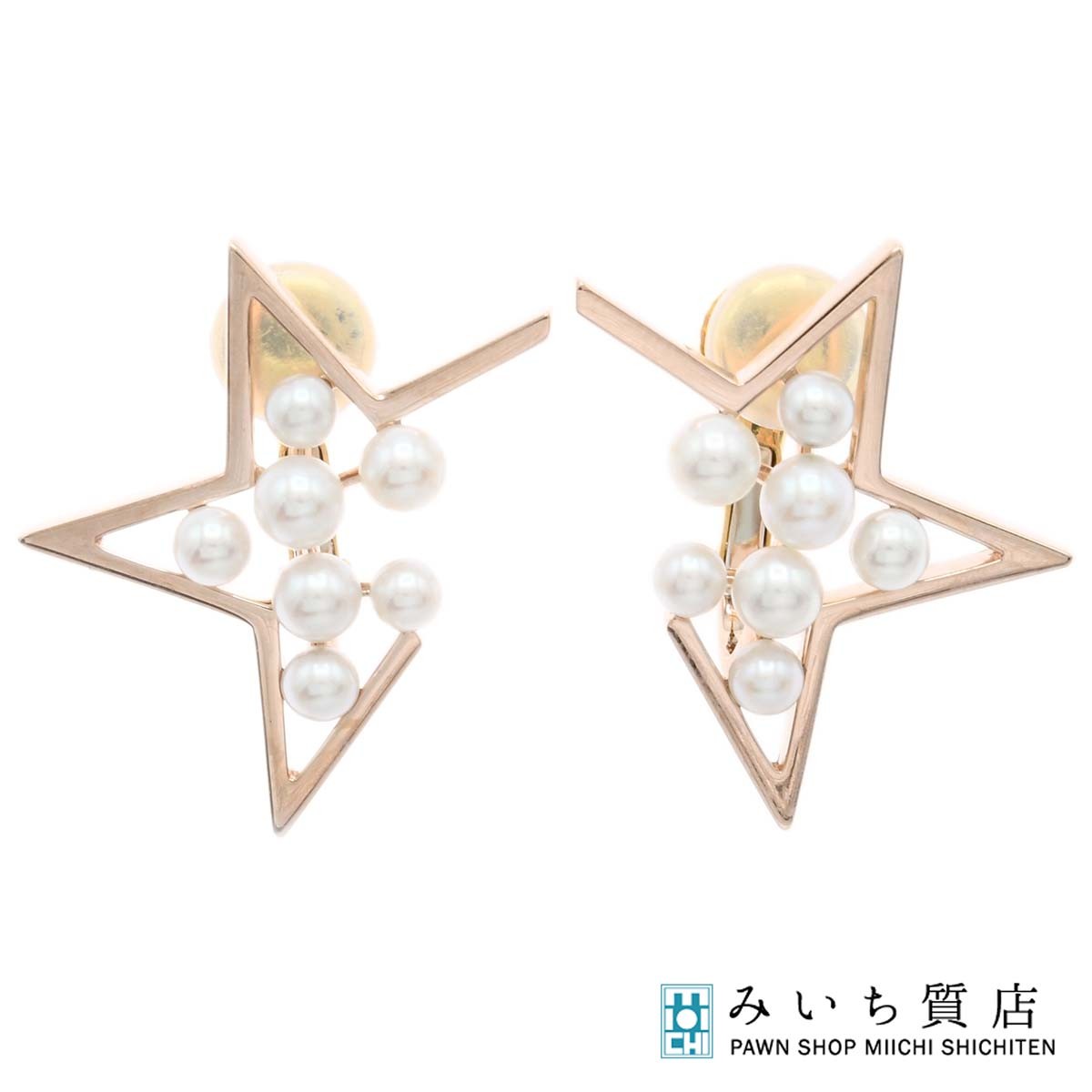 TASAKI 星型ピアス 片耳用 ゴールド　アブストラクトスター 片耳だけにする大きな星のピアス TASAKIの「アブストラクト