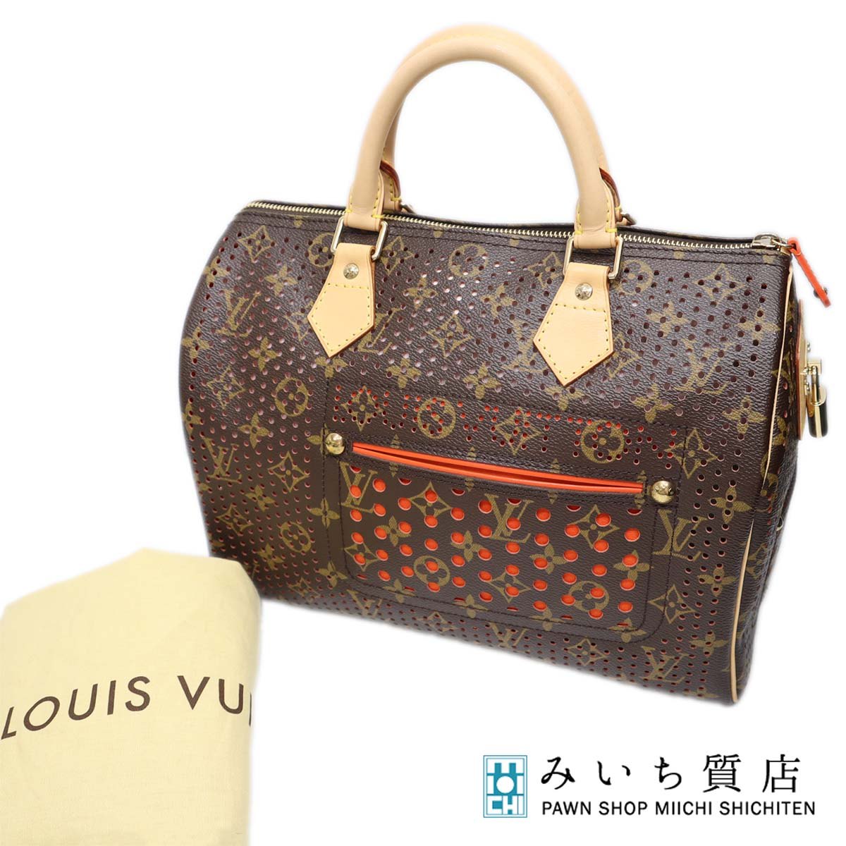 一六銀行 LOUIS VUITTON ルイヴィトン LV モノグラムペルフォ 手っとり早い M95180 ハンドバッグ 鞄 袋有 19K47-513 みいち質店