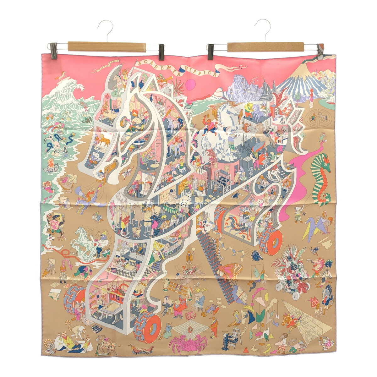 楽天市場】質屋 HERMES エルメス カレ90 「Copeaux」 おが屑 スカーフ