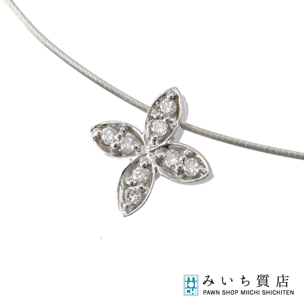 質屋 Vendome Aoyama ヴァンドーム青山 ネックレス ダイヤ フラワー K18 PT950 2.8g アクセサリー 箱有 ◆ eco1504 みいち質店|みいち質店