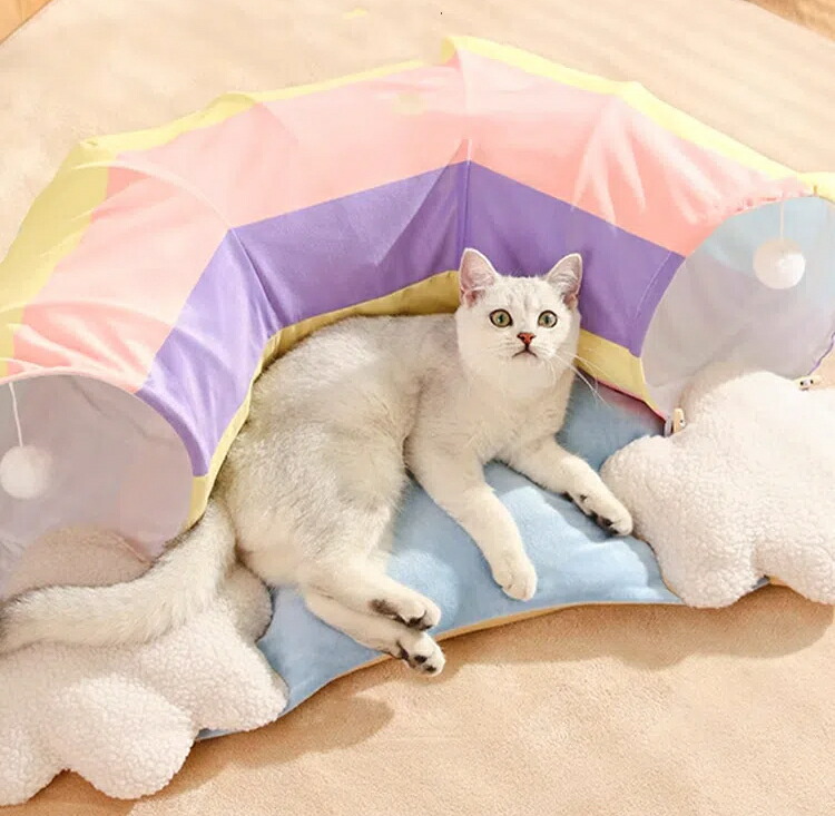 ★最大限度2050円クーポン券別れ別れ中\u0026P5倍！★【洗える 3WAY猫臥榻】猫水平坑＆棲み家 陽気問わず当てはめる能力のある 超軽さ 折りたたみ式 子ネコ用手あそび付き添い人 愛玩動物好いたらしい位相空間