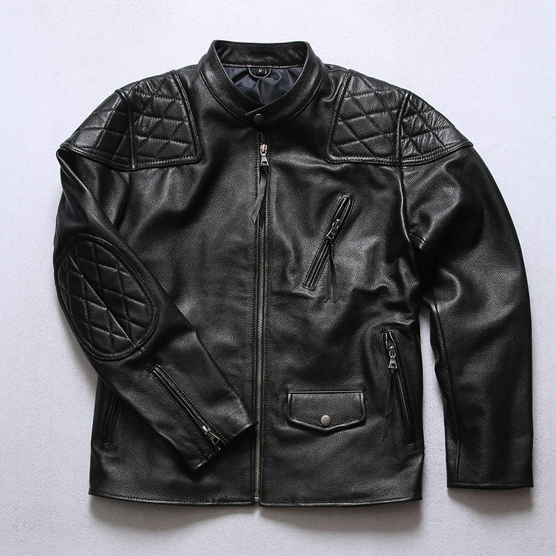 牛革 レザージャケット 本革ジャケット メンズ 折り襟 バイクジャケット 黒色 フライトジャケット ライディング バイクウェア 秋冬用 防風耐磨 flight jacket ファスナー開き 革ジャン 皮ジャン ミリタリージャケット ブルゾン 送料無料