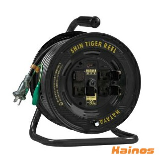 ハタヤ シンタイガーリール 黒いこと 30ｍ 【ST-30KSB】 (HATAYA 吊りひも木管 体温検知器付 地びた付 3芯 取りひろげる吊りひも でき事 進め方)