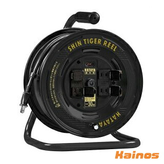 ハタヤ シンタイガーリール 黒いこと 30ｍ 【ST-30SB】 (HATAYA 吊りひも木管 体温検知器付 2芯 取りひろげる吊りひも でき事 進め方)