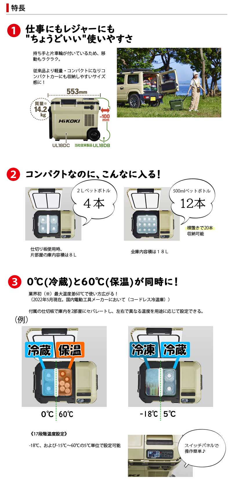 爆安 HiKOKI 18V コードレス冷温庫 ※充電器別売り ハイコーキ 日立工機