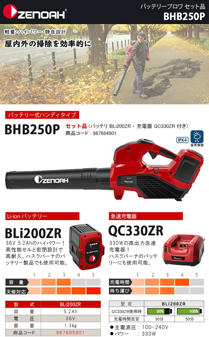 人気商品の ZENOAH QC330ZR+BLi200ZRのセット ad-naturam.fr