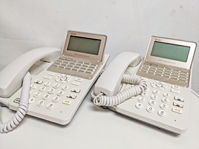 【中古】2台セット品　黄ばみや受話器傷、取れない汚れ有のため特価品 A1-(24)IPFSTEL-(B1)(W) NTTスマートネットコミュニティ αB1 24ボタンスターISDN停電電話機 白 A1-24IPFSTEL-B1-W【動作試験・クリーニング済】