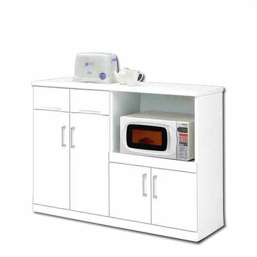 キッチンカウンター 白家具 鏡面仕上げ 日本製 完成品 食器棚 120幅 キッチン収納 ws 木製 国産 キッチン レンジ収納 m004-csl-ca120 QOG-80 SOK 開梱設置配送|クレセント家具&マットレス
