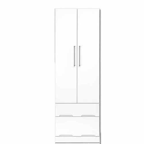 ワードローブ 洋服タンス クローゼット ハンガーラック 幅60cm 高さ180cm 白家具 白 ホワイト 日本製 一本立ち完成品 鏡面仕上げ m004-csl-lk60 ロッカー タンス QOG-100 SOK 開梱設置配送
