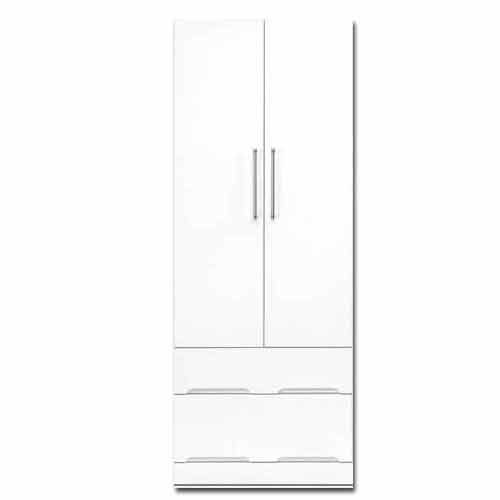 ワードローブ 洋服タンス クローゼット ハンガーラック 幅70cm 高さ180cm 白家具 白 ホワイト 日本製 一本立ち完成品 鏡面仕上げ m004-csl-lk70 ロッカー タンス QOG-100 SOK開梱設置配送|クレセント家具&マットレス