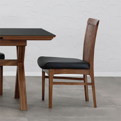 楽天市場】ダイニングチェア 1脚のみ ウォールナット材 合皮PVC