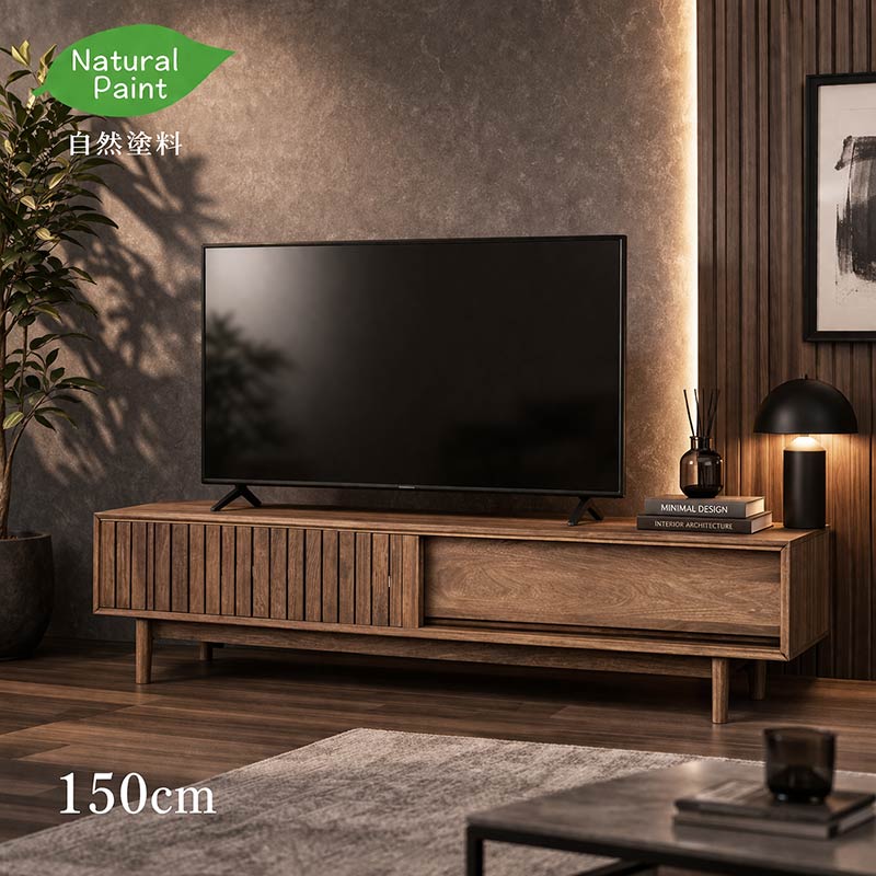 テレビ台 ローボード 完成品 幅150cm / 幅180cm高さ40cm オイル塗装 クルミ無垢材 デルタ 北欧家具 木製 ロータイプ リビングボード テレビボード 自然塗料 ハイタイプ 木製 GYHC|クレセント家具&マットレス