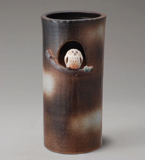 楽天市場】信楽焼 傘立て ふくろう彫傘立 ブラック 信楽焼き/滋賀県