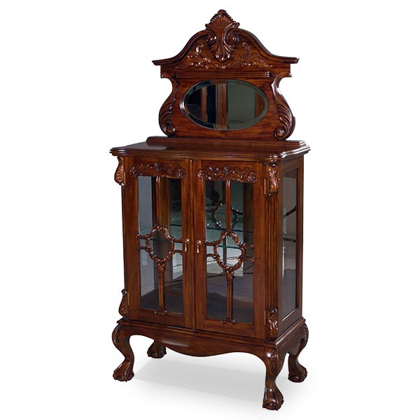 おしゃキャビネット　ミラー飾り棚　ライト付き　猫足　イギリス風 おしゃキャビネット ミラー飾り棚 ライト付き 猫足 イギリス風