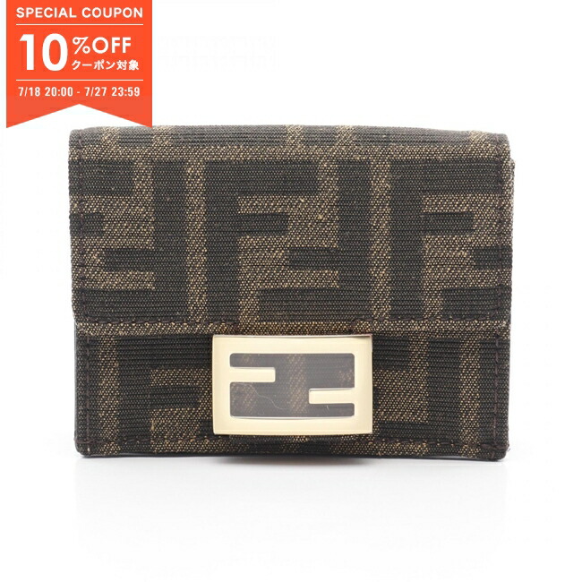 ★SALE★ 【FENDI】財布 Authentic FENDI Bifold Long Wallet Zucca FF Canvas Leather