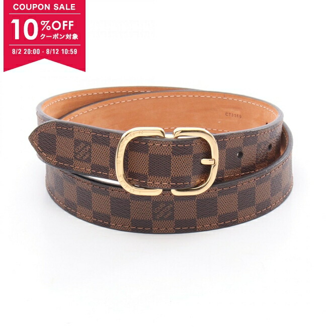 ルイ・ヴィトン　ダミエアズールキャンバス　ゴールドバックル ベルト 90/36 楽天市場】【中古】Louis Vuitton ルイヴィトン ベルト ダミエ