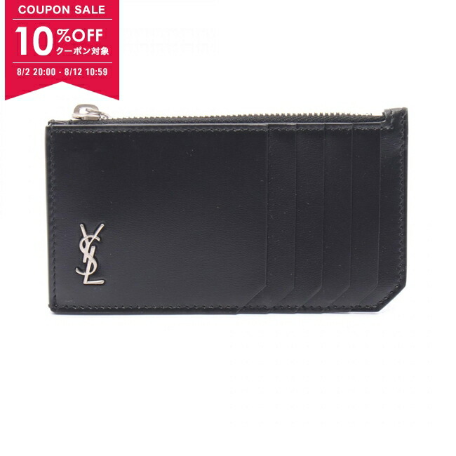 未使用級　サンローランパリ　ポーチ　コインケース　財布　ロゴ　パイソン　黒 SAINT LAURENT サンローラン ミニ ポーチ フラグメント ジップ