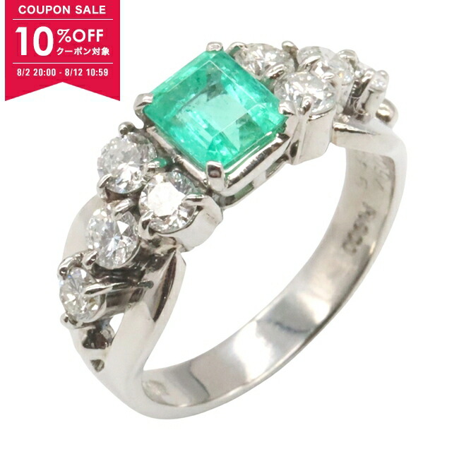 売切！ノーブランド　pt900 指輪 エメラルド ダイヤモンド E0.54ct 楽天市場】【中古】 ジュエリー エメラルド ダイヤモンド リング
