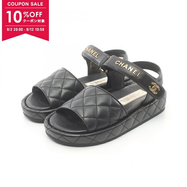 【美品】CHANEL23SS キルティングサンダル G40144 楽天市場】CHANEL サンダル ミュール G40144 2023 SS ホワイト