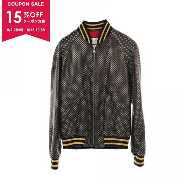 GUCCI シェリーライン ナイロン ボンバー ジャケット 52 ブラック GUCCI シェリーライン ナイロン ボンバー ジャケット 52 ブラック