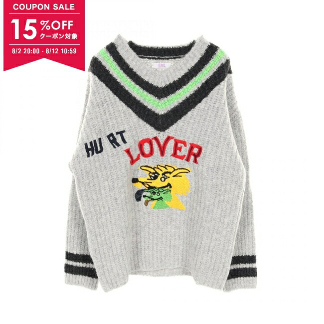 トップス ERL 22ss virgin knit Football Knit Shirt in Red – SVRN