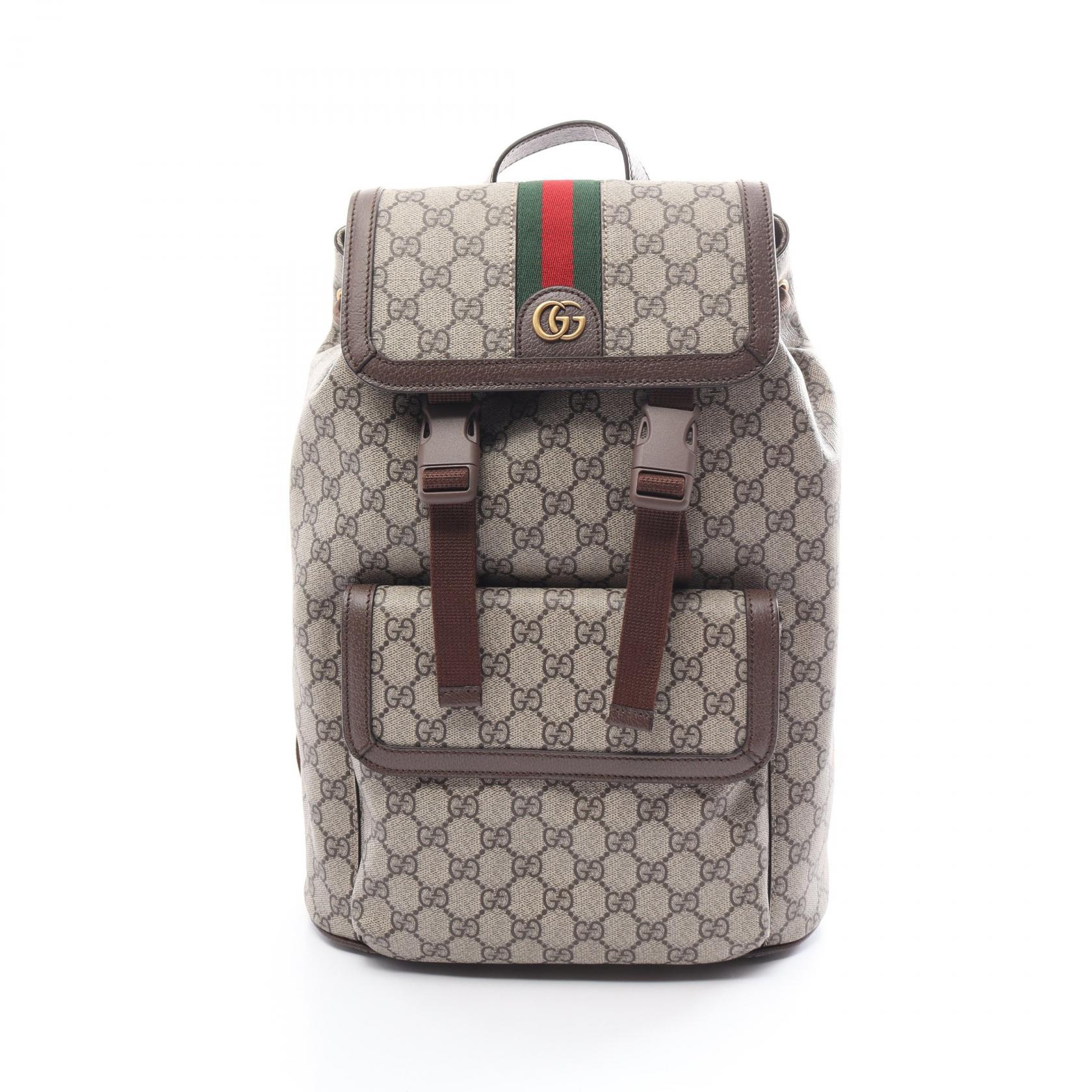 GUCCI GGナイロンリュック ブラウン　メンズ　レディース グッチ(GUCCI) ナイロン リュック・バックパック | 通販・人気