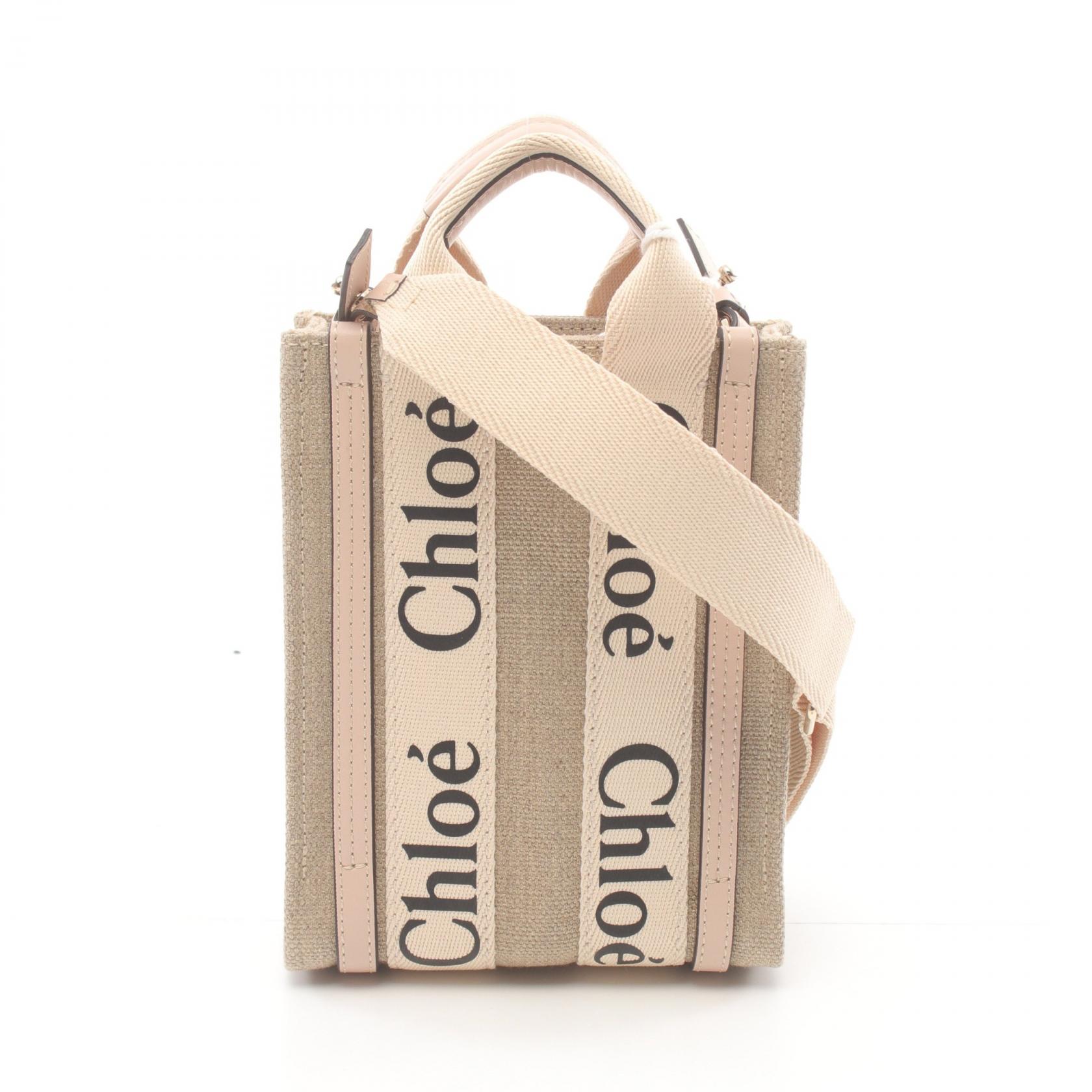 ベージュキャンバストートバッグ　WOODY 楽天市場】CHLOE クロエ トートバッグ WOODY ウッディ