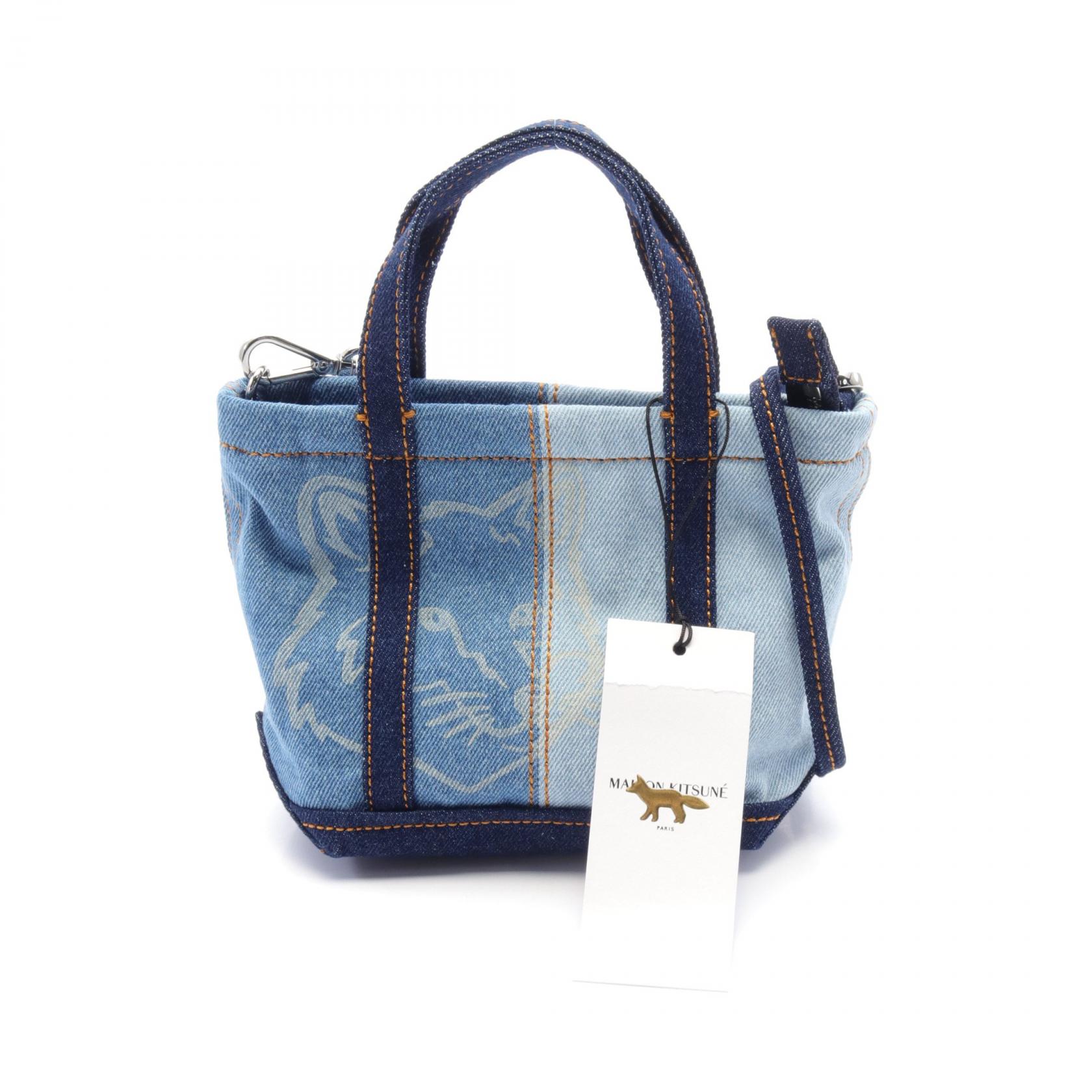 関税込☆MAISON KITSUNE☆フォックスヘッド デニム トート410 MAISON KITSUNE Maison Kitsune メゾンキツネ Fox Head Mini