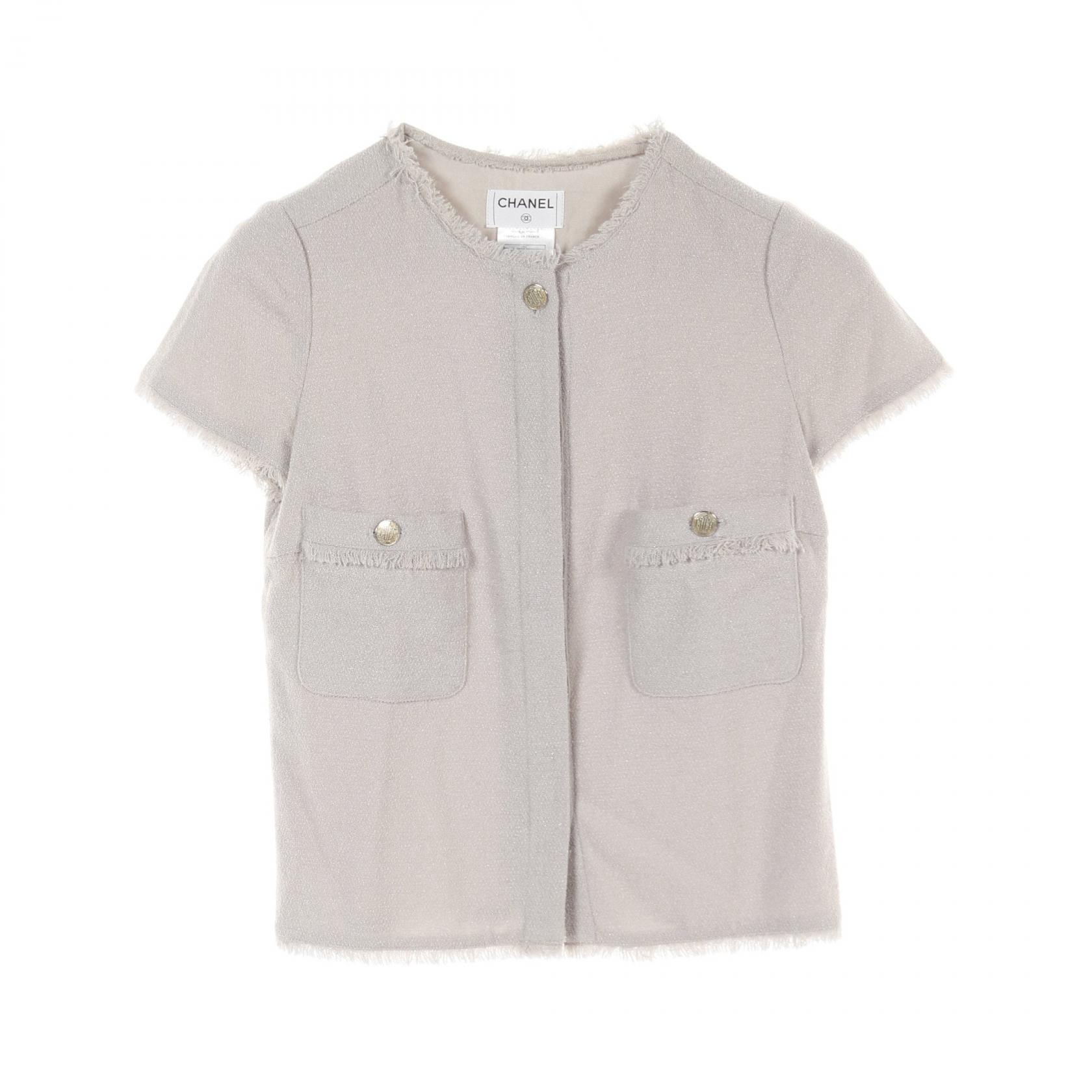 Chanel クルーネック ニット トップス ラメ P61636 ブラック 36 (190925