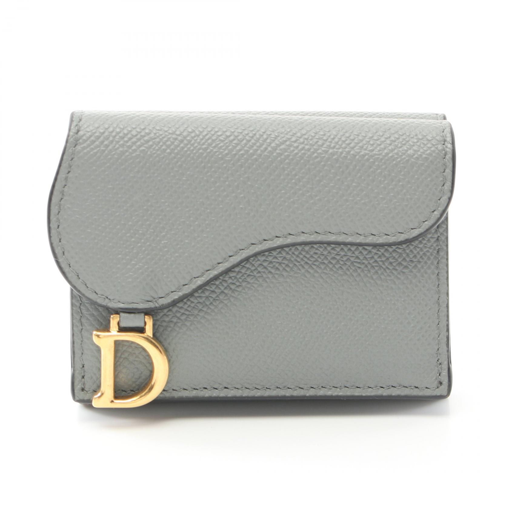【美品】クリスチャンディオール 三つ折財布 グレー キャンバス トロッター Christian Dior(クリスチャンディオール) / 3つ折り財布