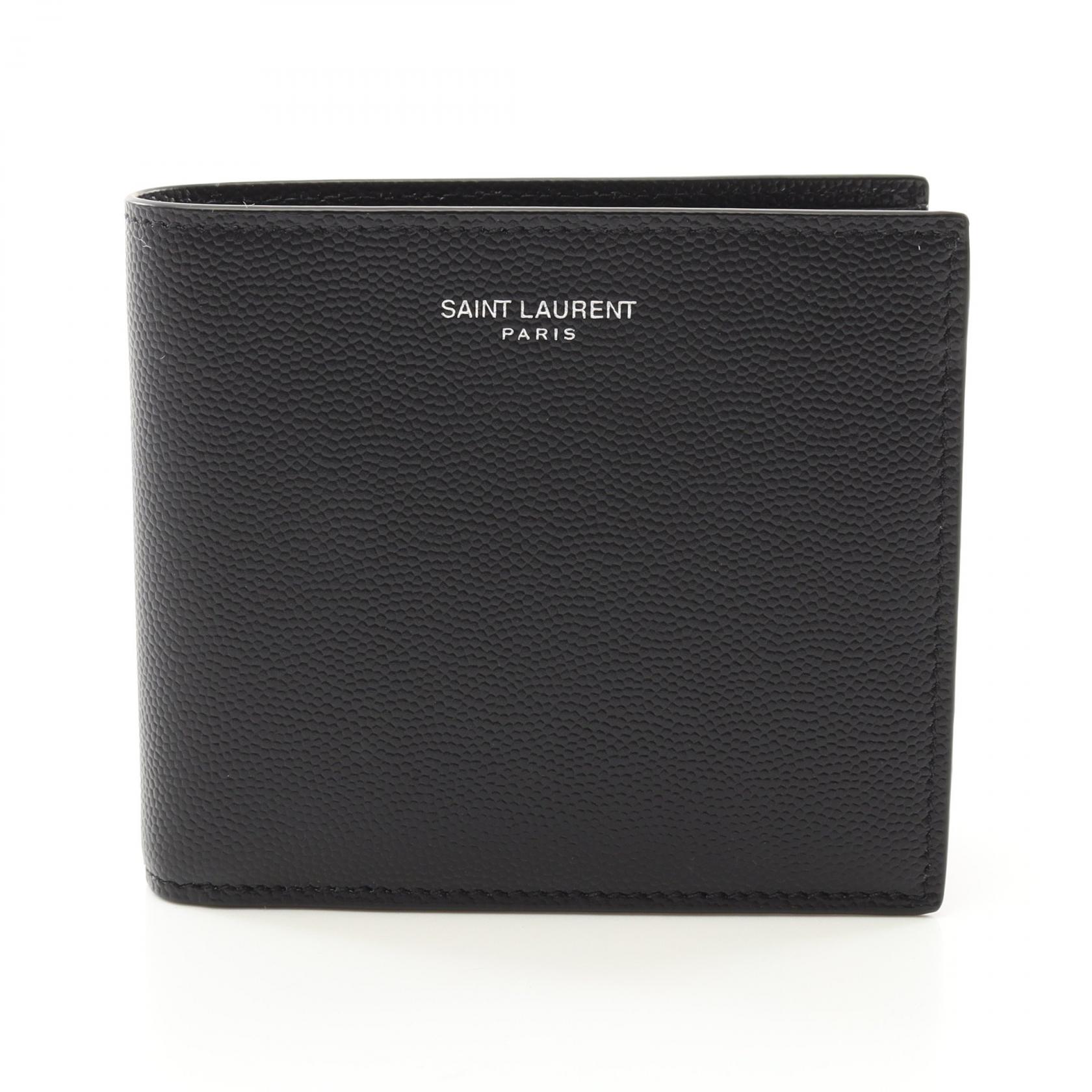 ✨極希少✨サンローラン 二つ折り財布 マネークリップ クロコ型押し レザー 黒 サンローラン ART607738 クロコ型押し マネークリップ ブラック