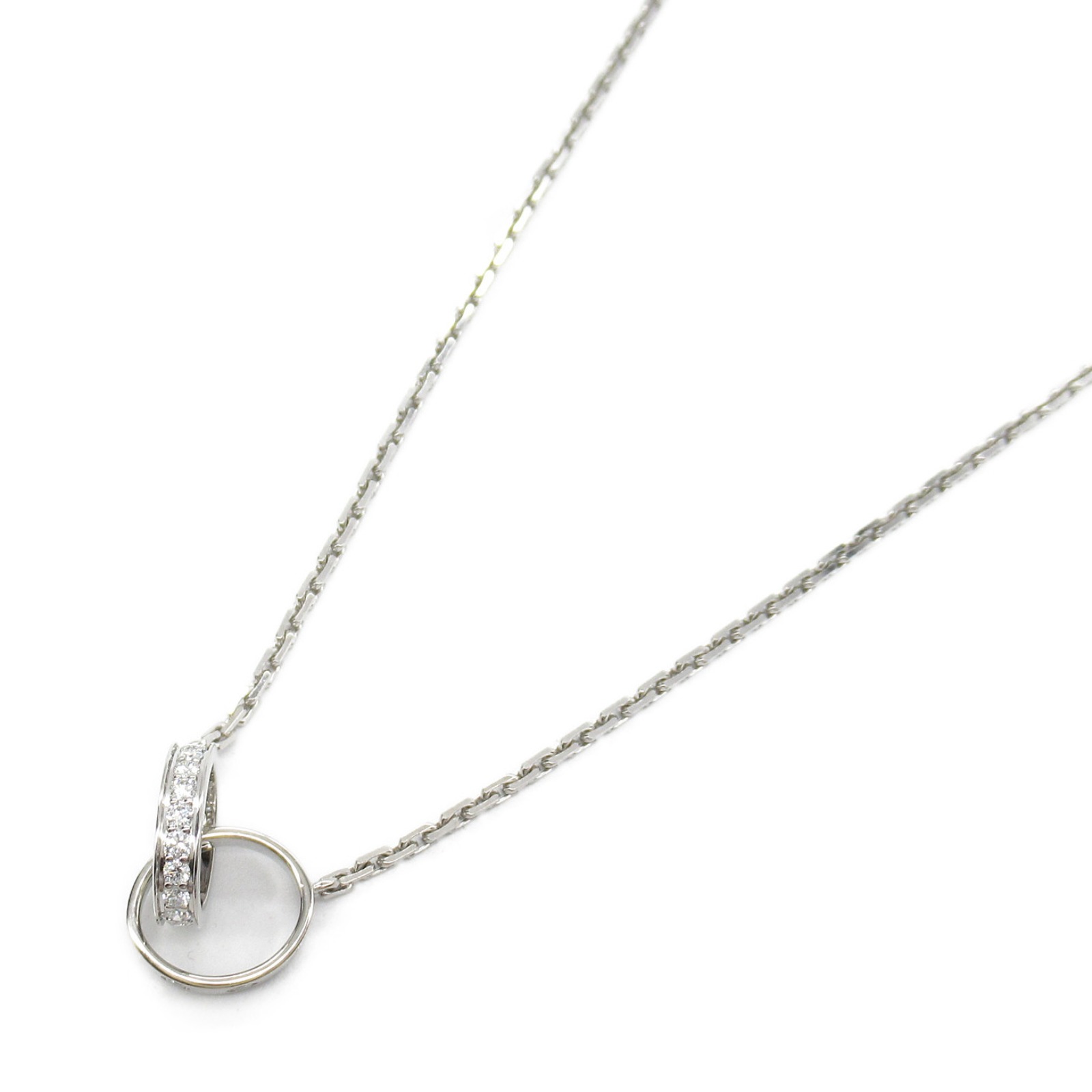 Cartierネックレスペンダントラニエールロゴ バー ダイヤモンド K18WG Cartierネックレスペンダントラニエールロゴ バー ダイヤモンド