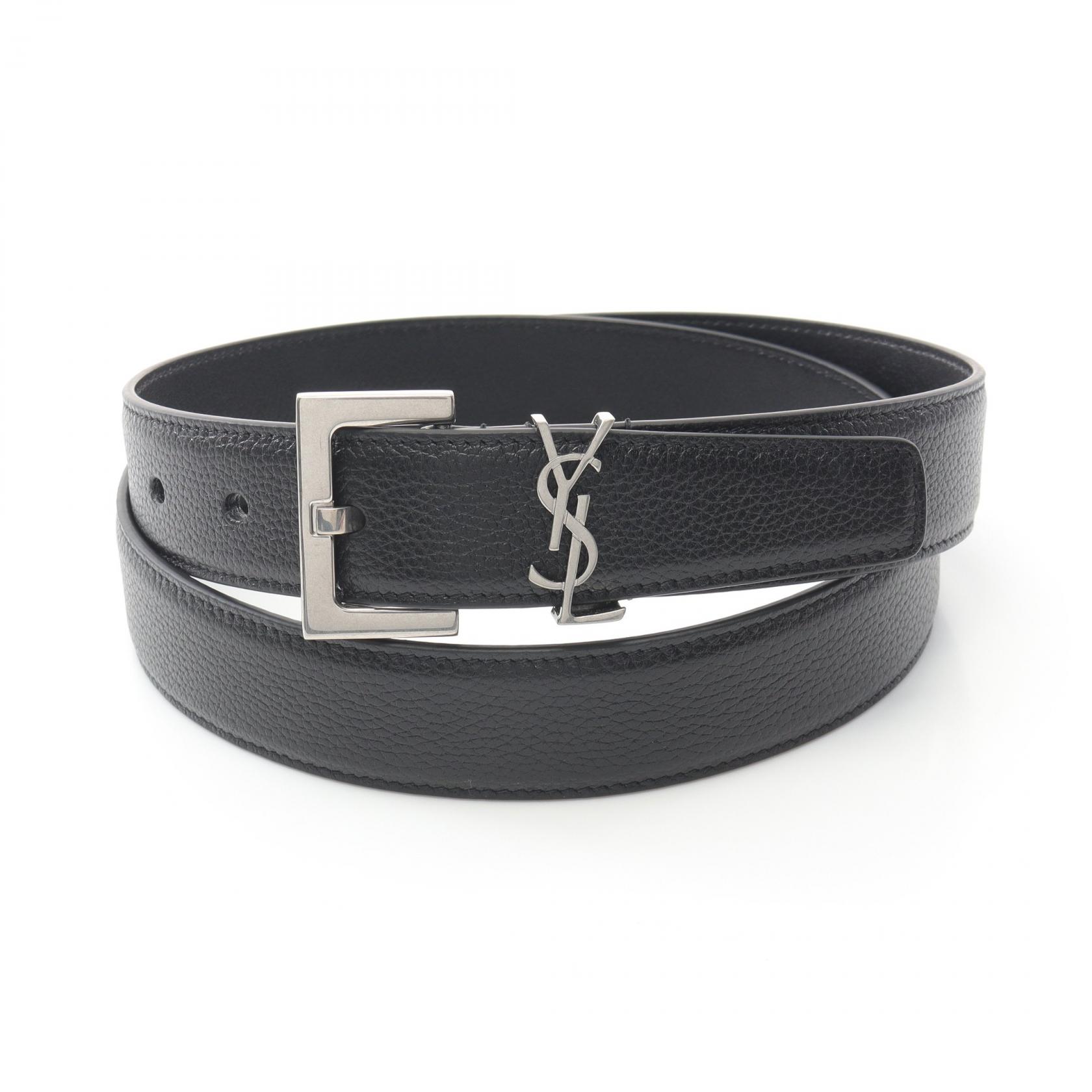 SAINT LAURENT PARIS ブラックレザーベルト 90cm CASSANDRE BELT IN SMOOTH LEATHER in Black | Saint Laurent